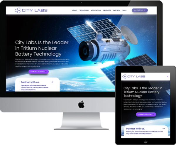 City Labs website preview via desktop and tablet