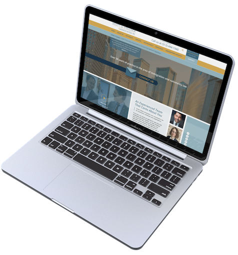 Laptop showing a new website