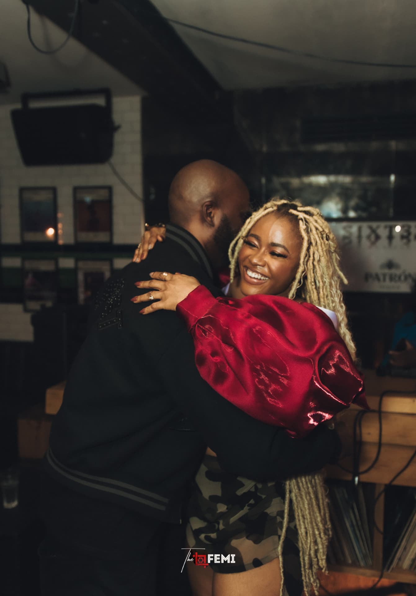 LIYA greeting a guest at her London listening party