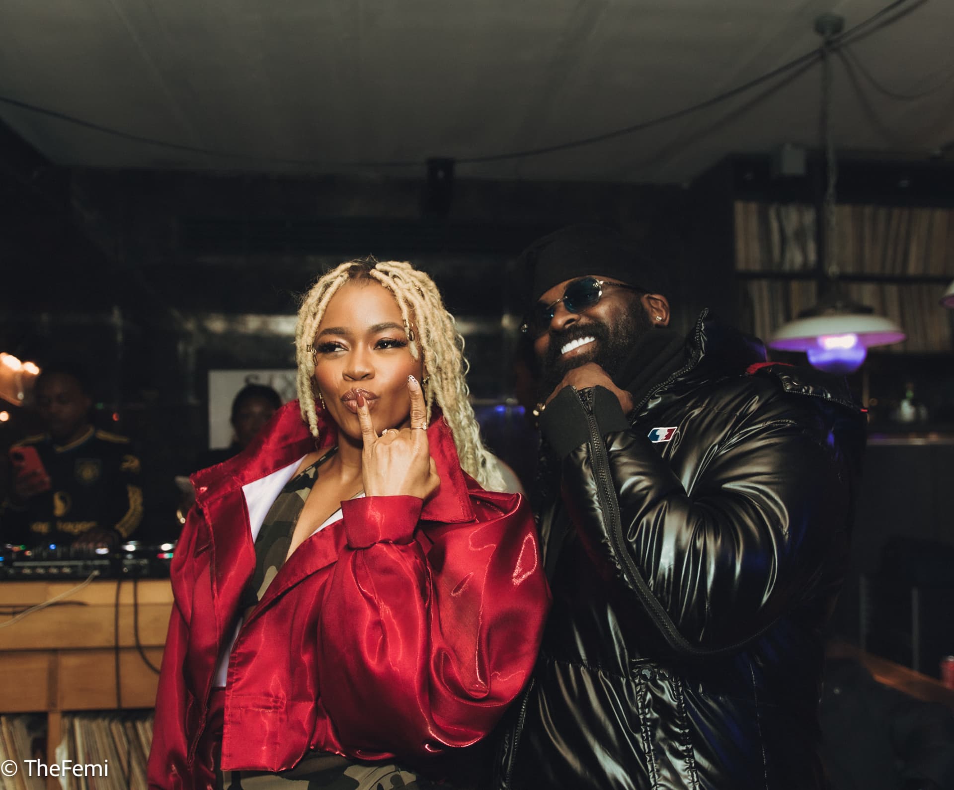 Korrine Sky and a guest at LIYA's listening party