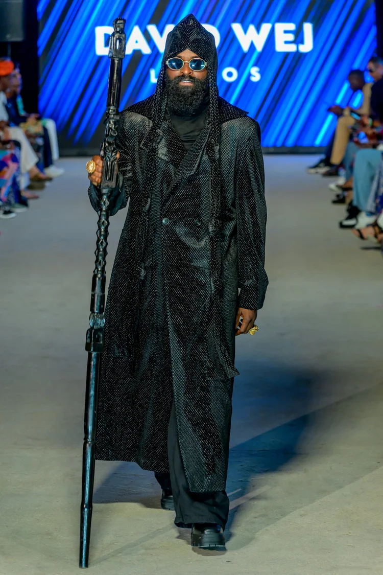 David Wej menswear on the runway at Africa Fashion Week London 2025