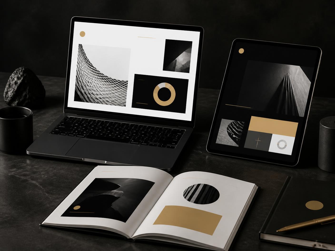 The Sold Out Show Playbook shown on a laptop and tablet with a printed edition